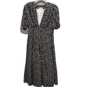 Dorothy Perkins Black Clover Short Sleeve Layered Midi Dress